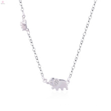 Frauen-Lieblichkeit Exquisite S925 Sterling Silber Choker Elephant Anhänger Halskette